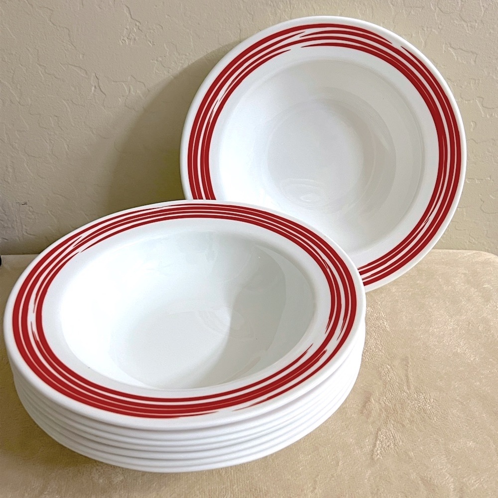 Corelle 8 XL Pasta Bowls Set of 8. Wide Rim.   Deep and spacious pasta bowls.